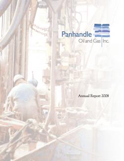 Cover of the 2008 Annual Report for Panhandle Oil and Gas Inc.